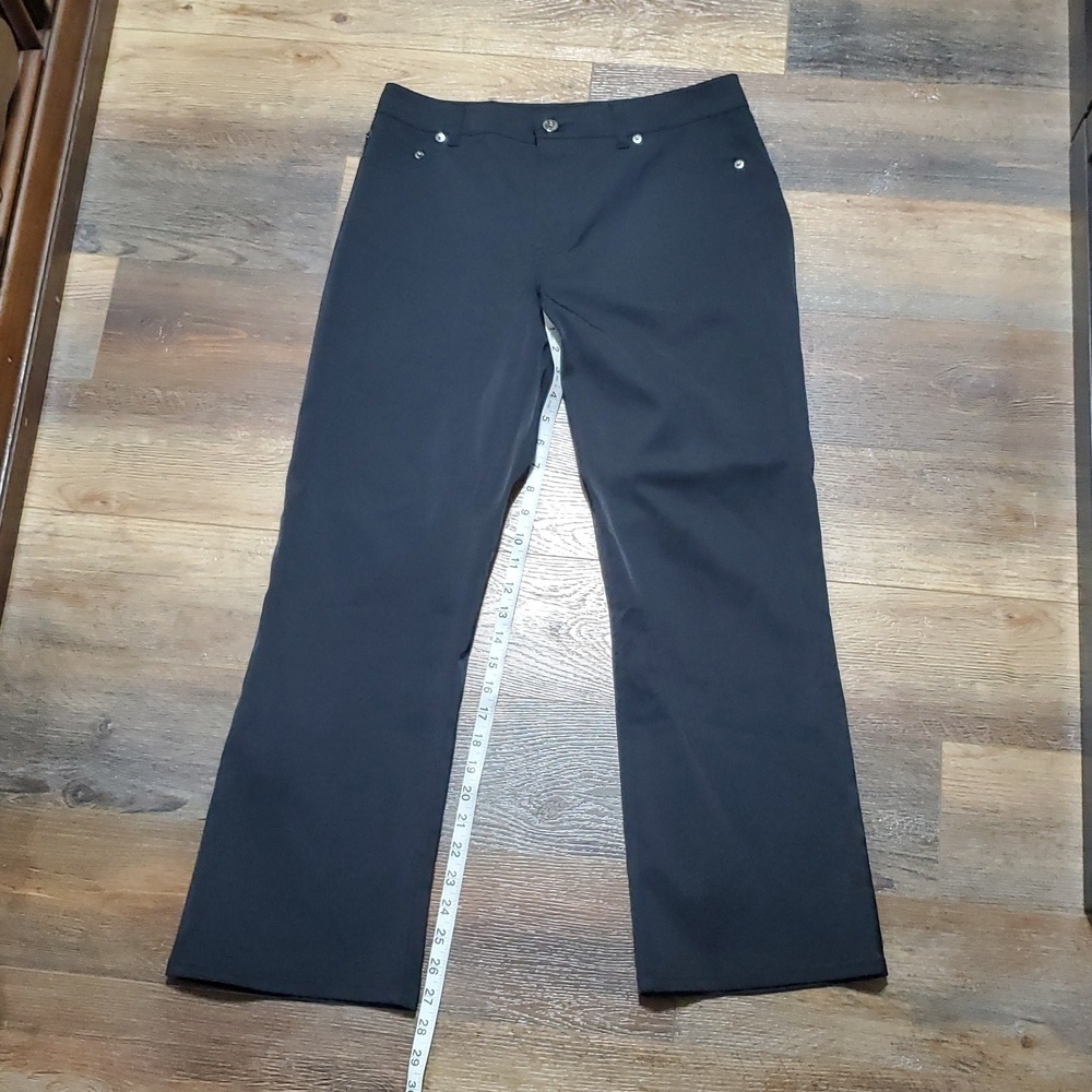 Ted baker london nylon blend black button fly western cut pants